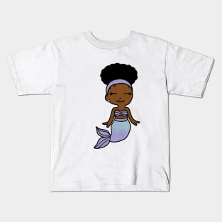 Cute Afro Girl Black Mermaid Kids T-Shirt